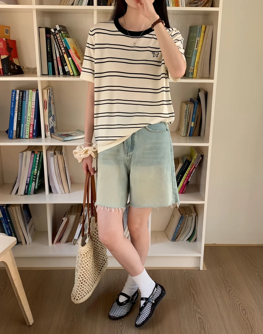 时尚休闲夏季宽松显瘦百搭外穿潮流韩版毛针织衫百搭上衣圆领