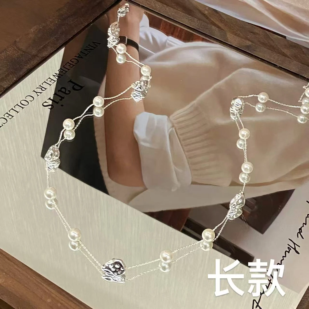 镀K金（T）长款 满天星珠珠 高级设计感长项链X8112