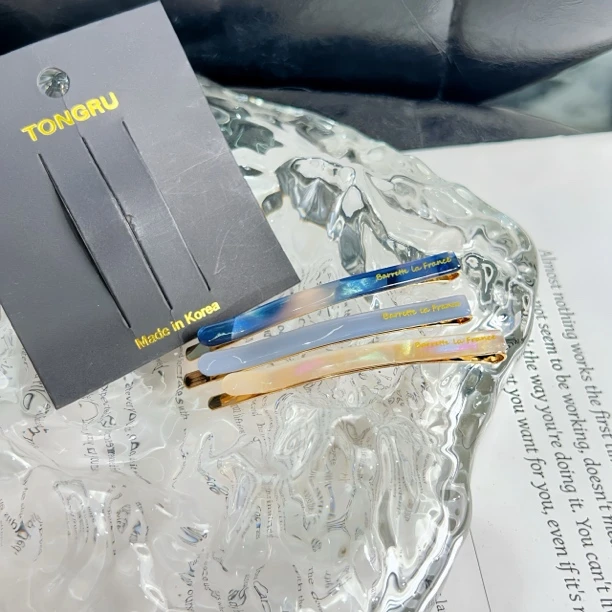 韩国进口一对卖FRANCE醋酸板材基础刘海侧边夹气质百搭简约ins风