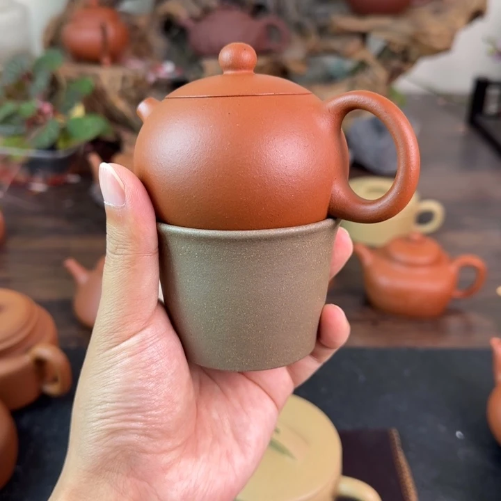 紫砂茶壶哈*赤紫砂壶 西施 朱泥