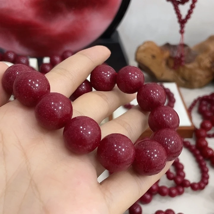 天然辰砂云*16mm全玉化
