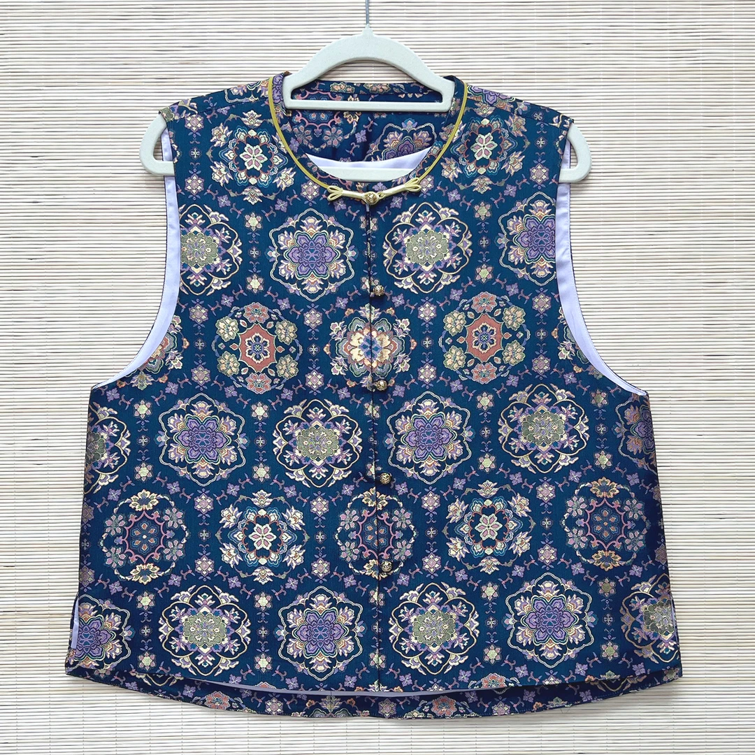 【名家马甲】新中式女装真丝宋锦马甲桑蚕丝复古春秋国风马夹上衣