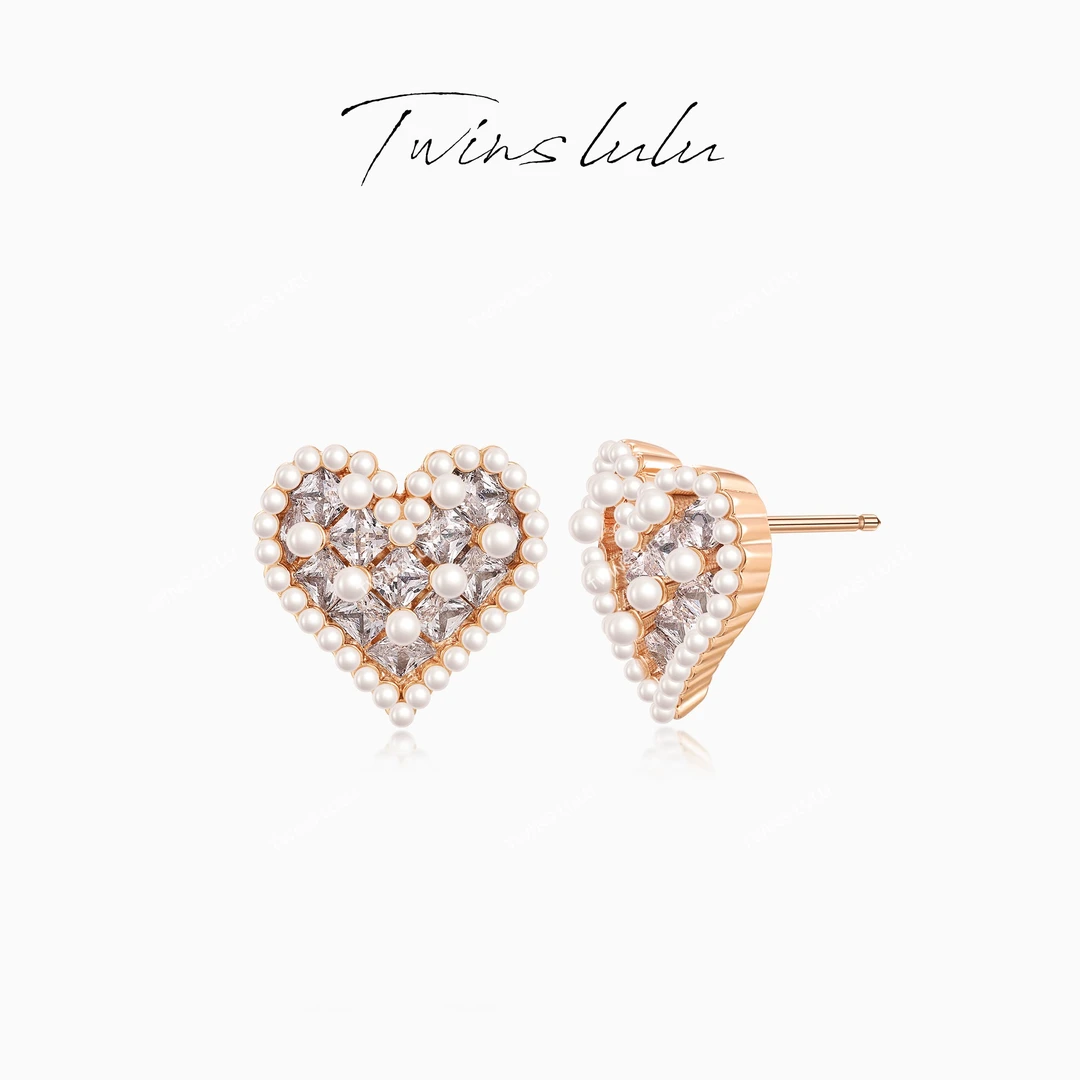 TWINS LULU 镀k金 【春上新】时尚小众气质爱心耳环TSL2154