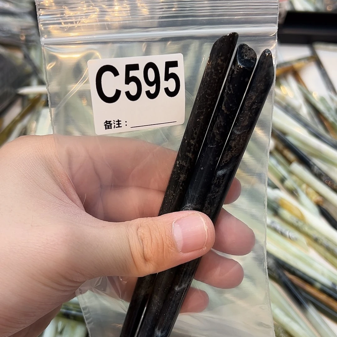 清***测未镶嵌蛇纹石玉发饰