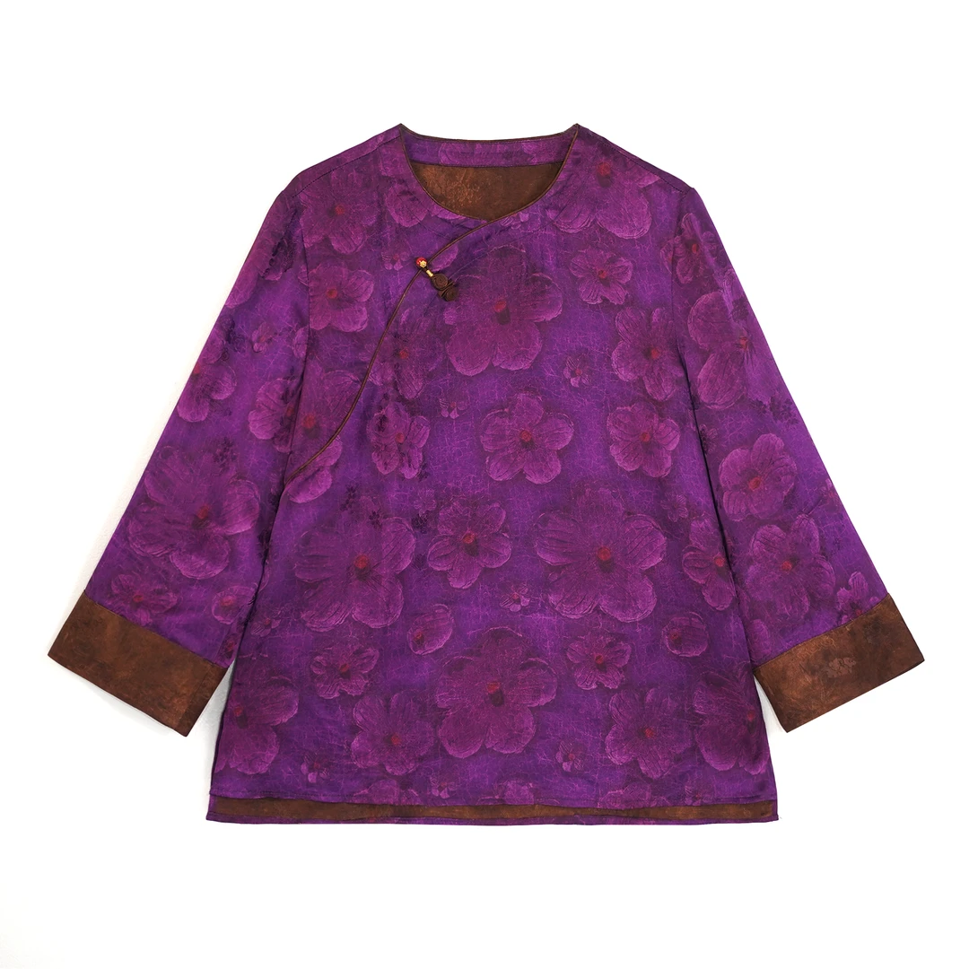 反季专场香云纱国风气质提花缎百搭香云纱上衣RB10604