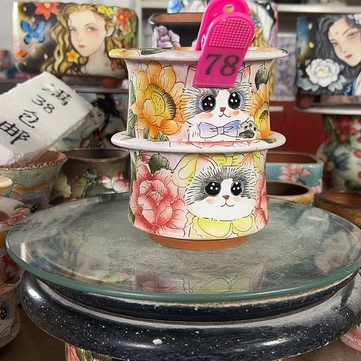 满38包邮 景德镇幸运花盆