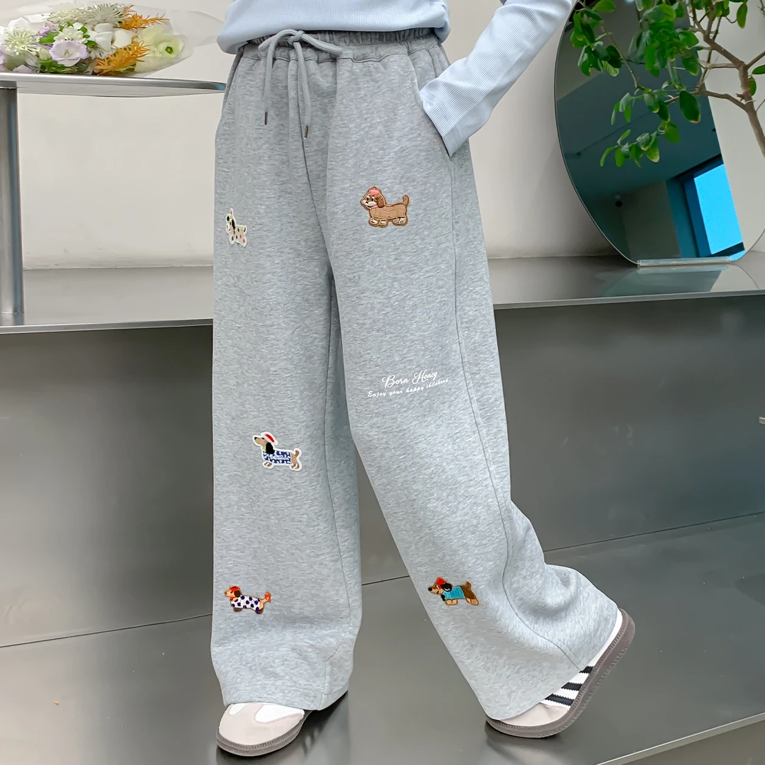 女童春款2025春季新款儿童洋气百搭卡通薄款休闲卫裤Q13115