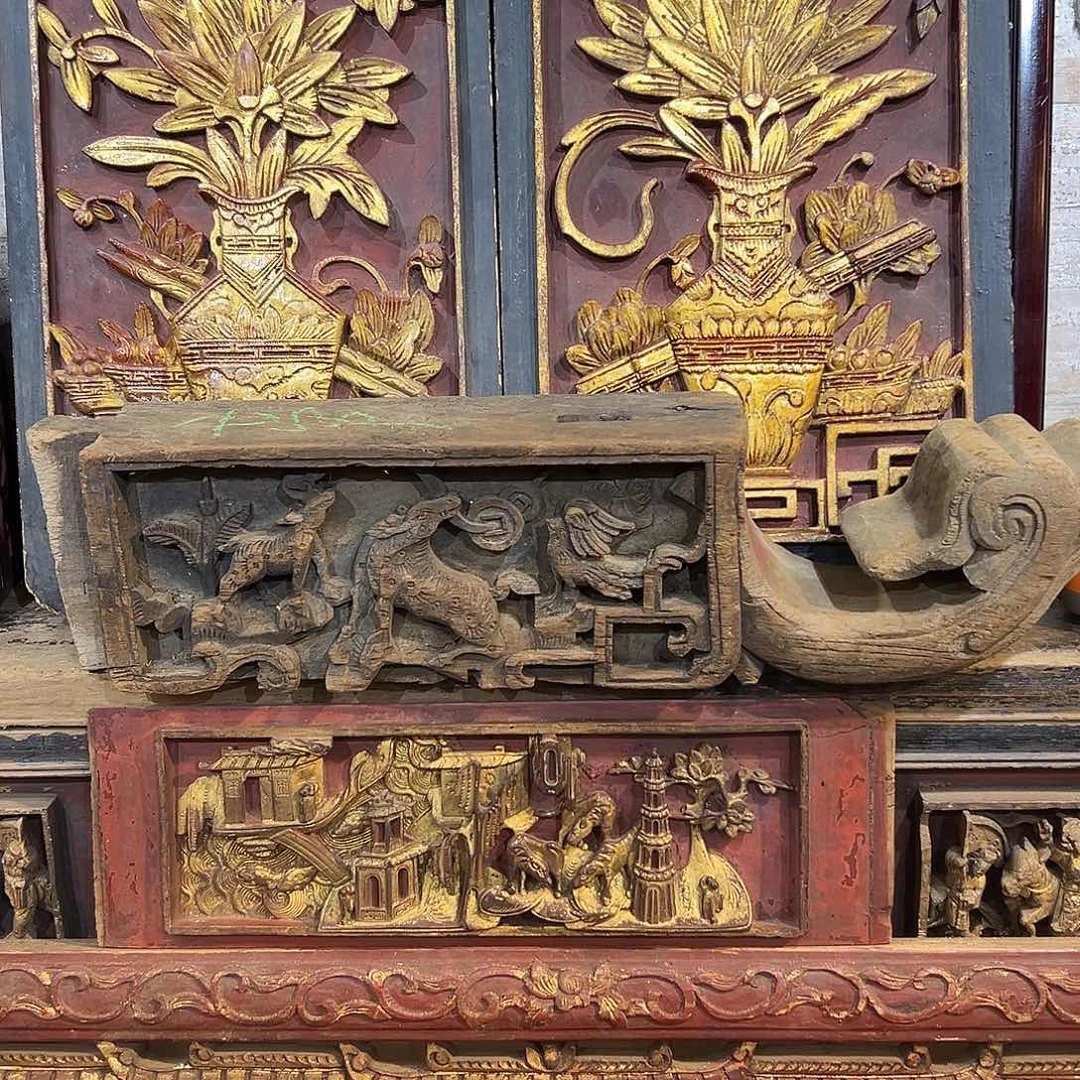 香樟木远**人老木雕花板