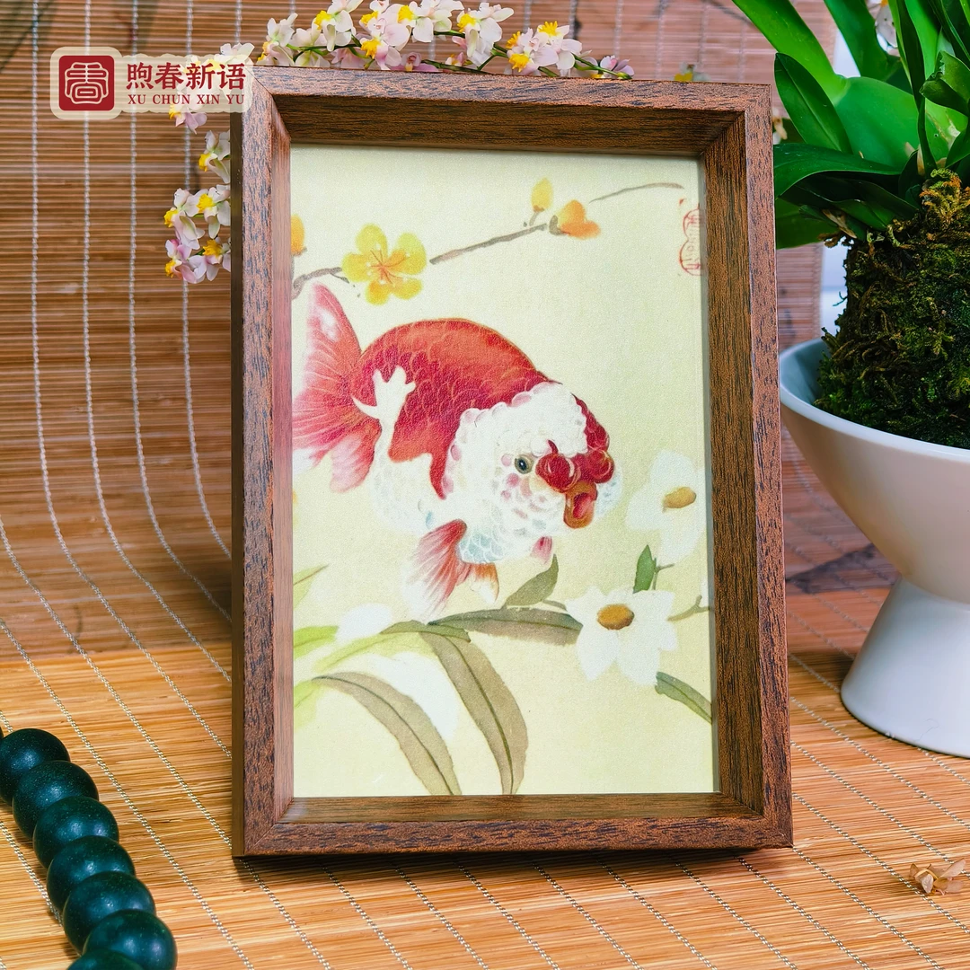 「煦春」《玉顶招财系列》原创绘画桌面摆件6寸8寸
