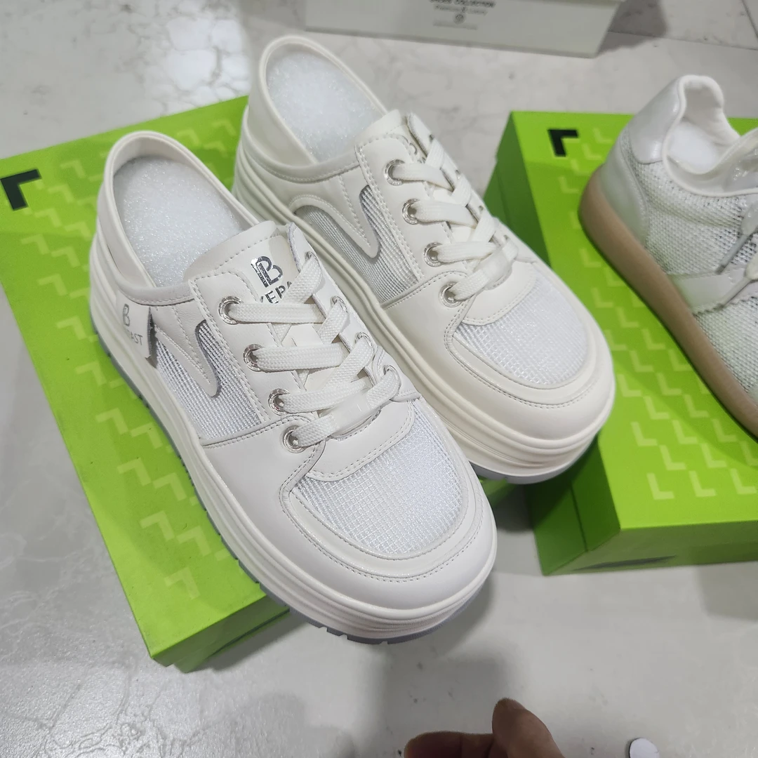 【鞋爱】7810国潮原创AP女士经典厚底透网超轻EVA女士板鞋