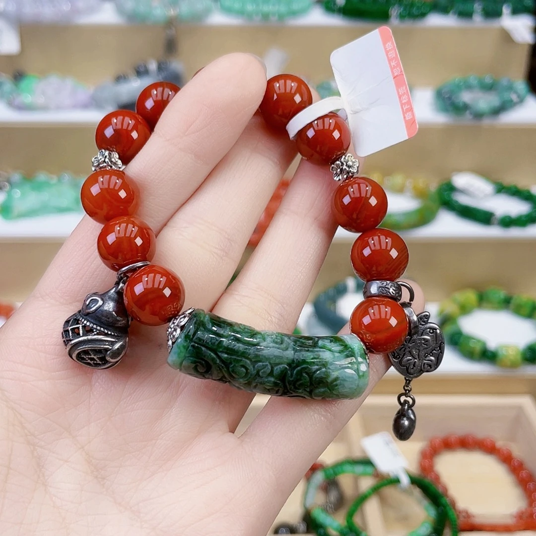 留***连翡翠未镶嵌手链手链