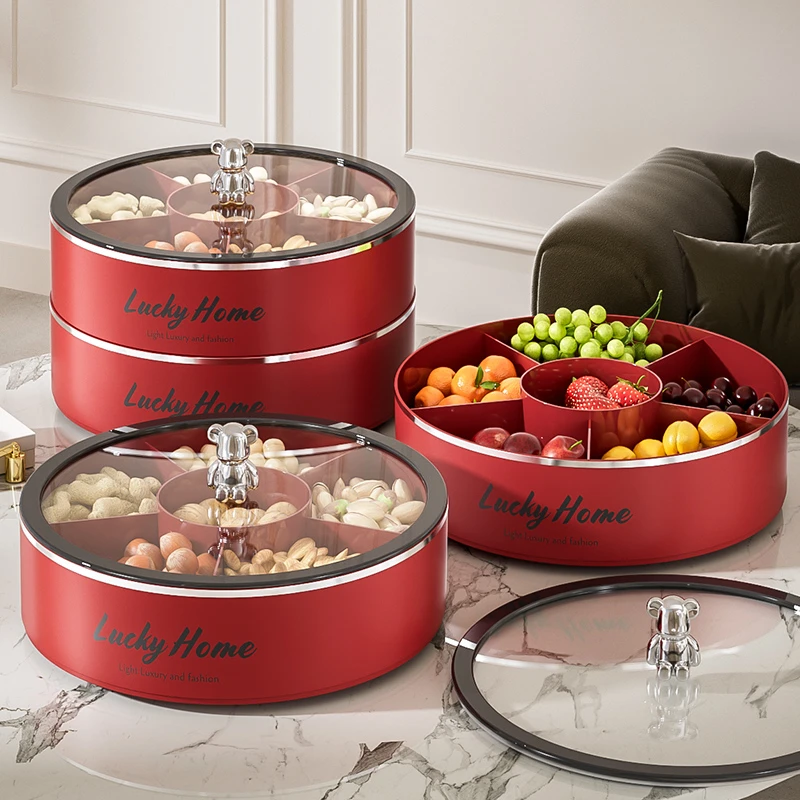 过年果盘家用客厅茶几水果盘糖果盒干果盒零食摆盘收纳盒喜庆年货