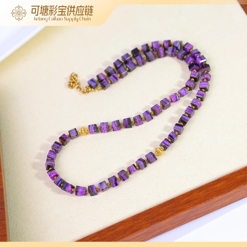 南非舒俱来 18K金 粉丝绒 方糖舒俱来项链/KTCB-4702/多样性发一