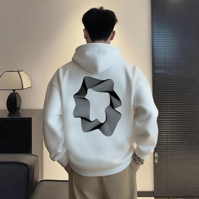 仓石一树潮牌纯棉连帽卫衣男款爆款2025新款宽松白色轻奢痞帅男装