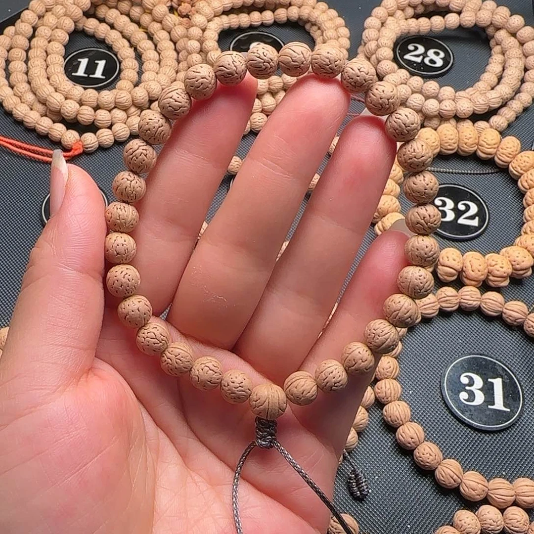 破***茄桃核手串野生盘锦桃核