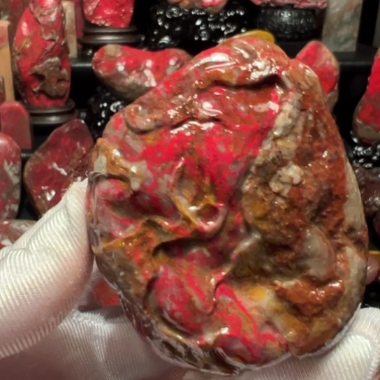 昌化鸡血石原石手把