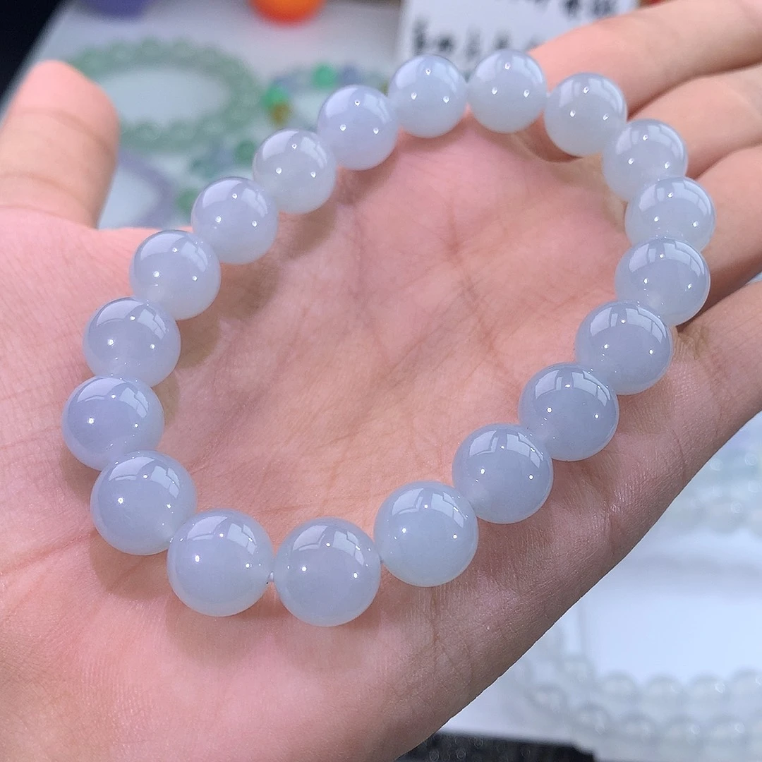 未镶嵌手链翡翠浅蓝底手串
