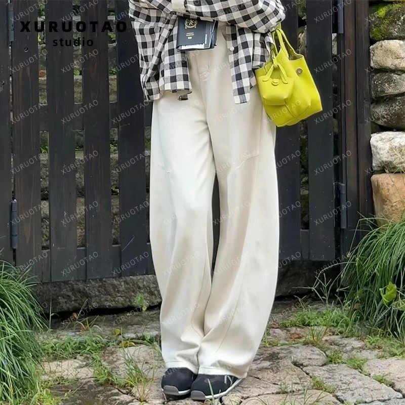 XURUOTAO 【满分小白裤】100棉休闲高腰百搭白色牛仔裤 T5102