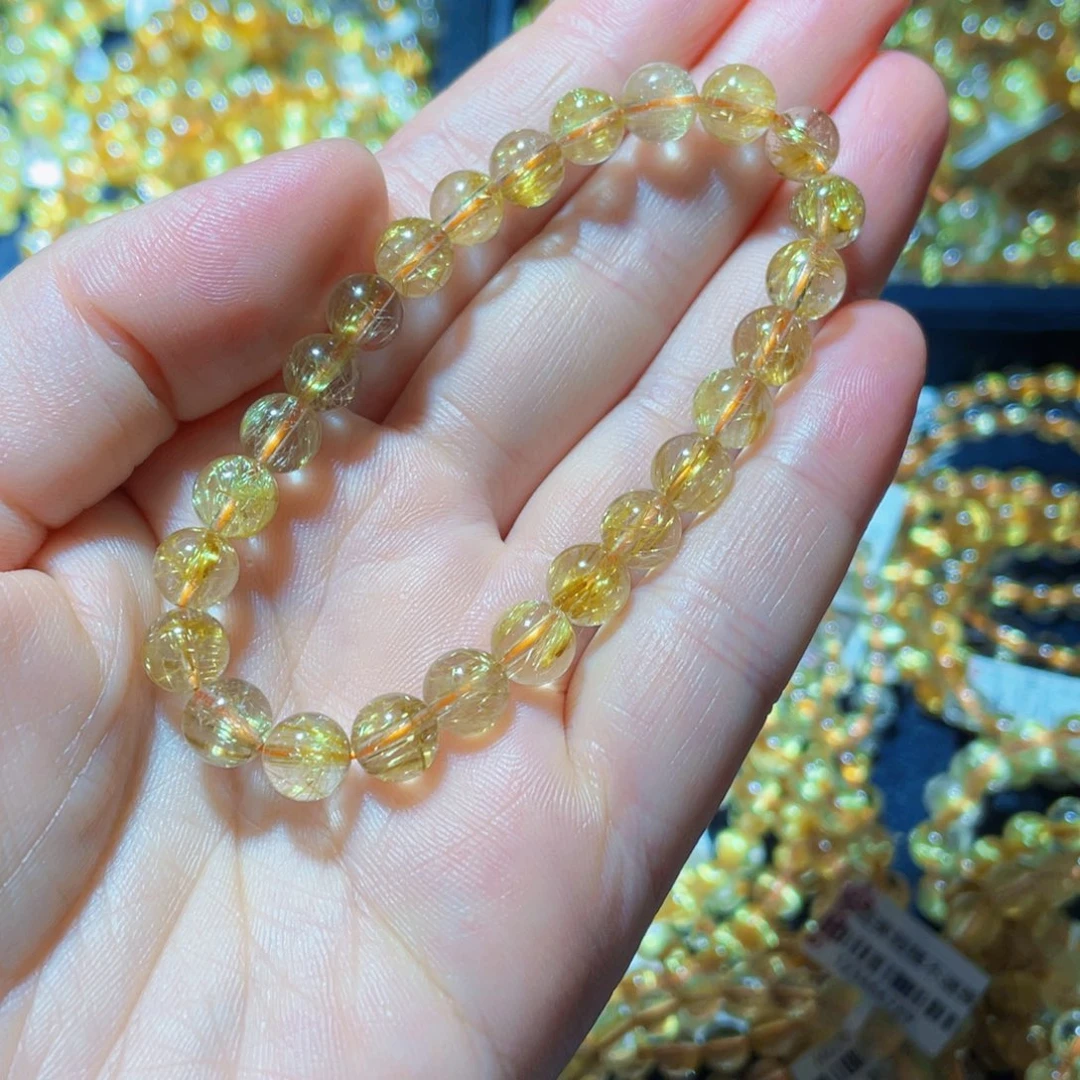 毛***子未镶嵌手链发晶天然水晶手链