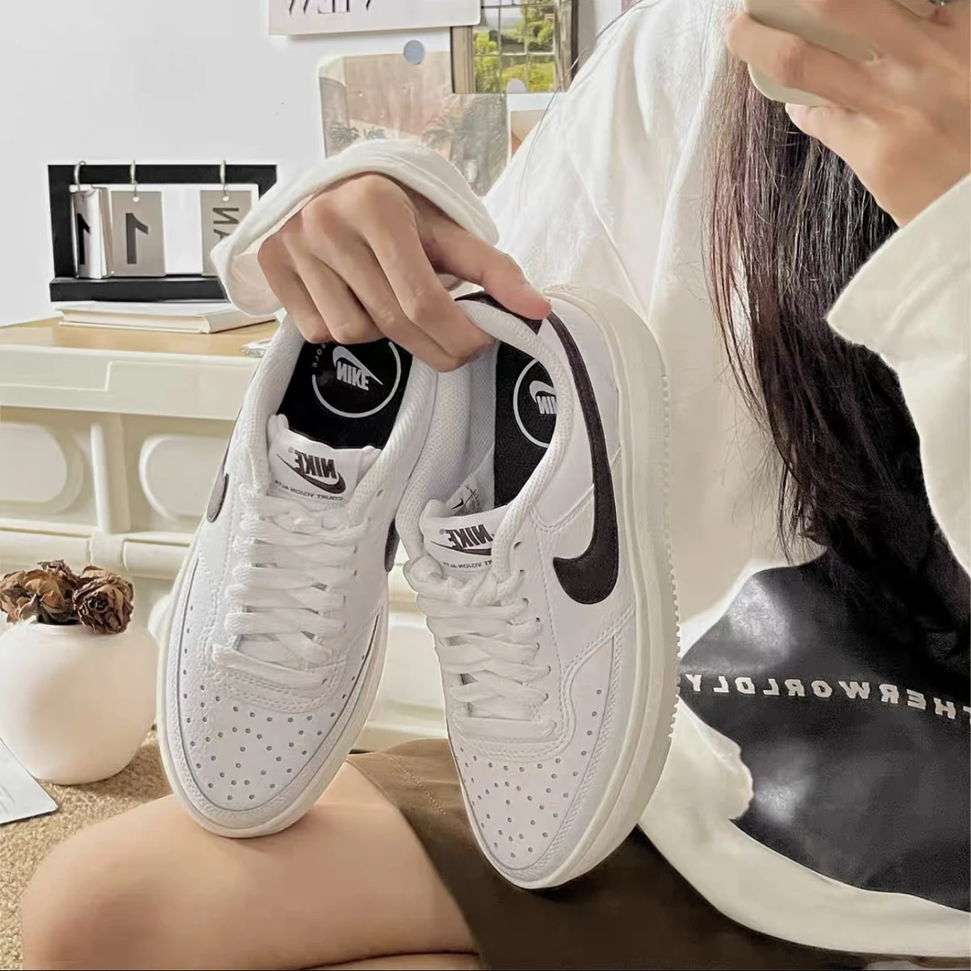 Nike耐克女子新款小白鞋COURTVISION厚底增高休闲耐磨Nike板鞋