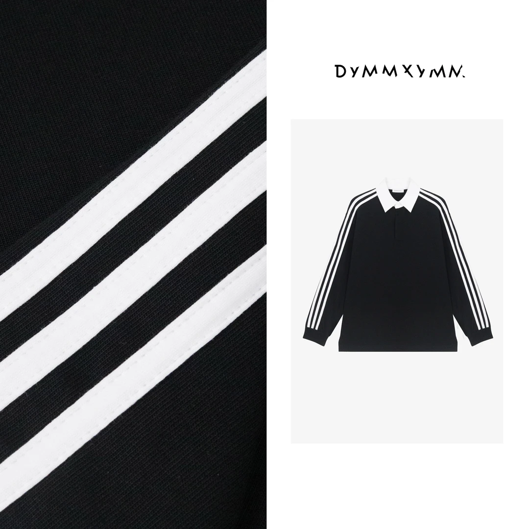 【DYMMXYMM】-《昼影》-.秋款黑白撞色领卫衣-5FWW7744