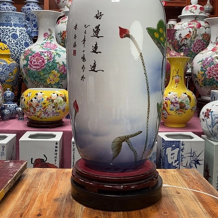 绪***莉景德镇陶瓷手工手绘花瓶摆件