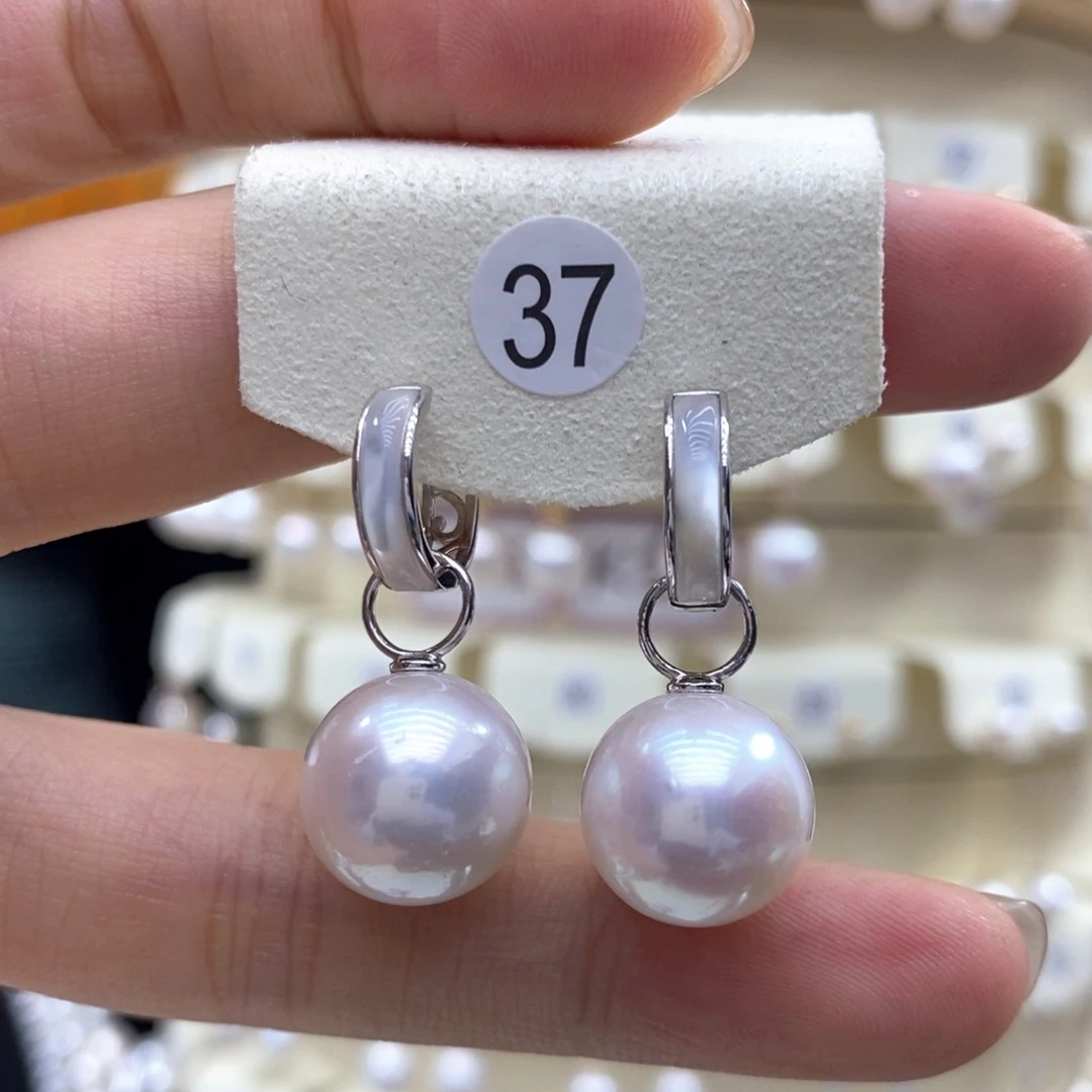 银S925镶嵌淡水珍珠耳饰