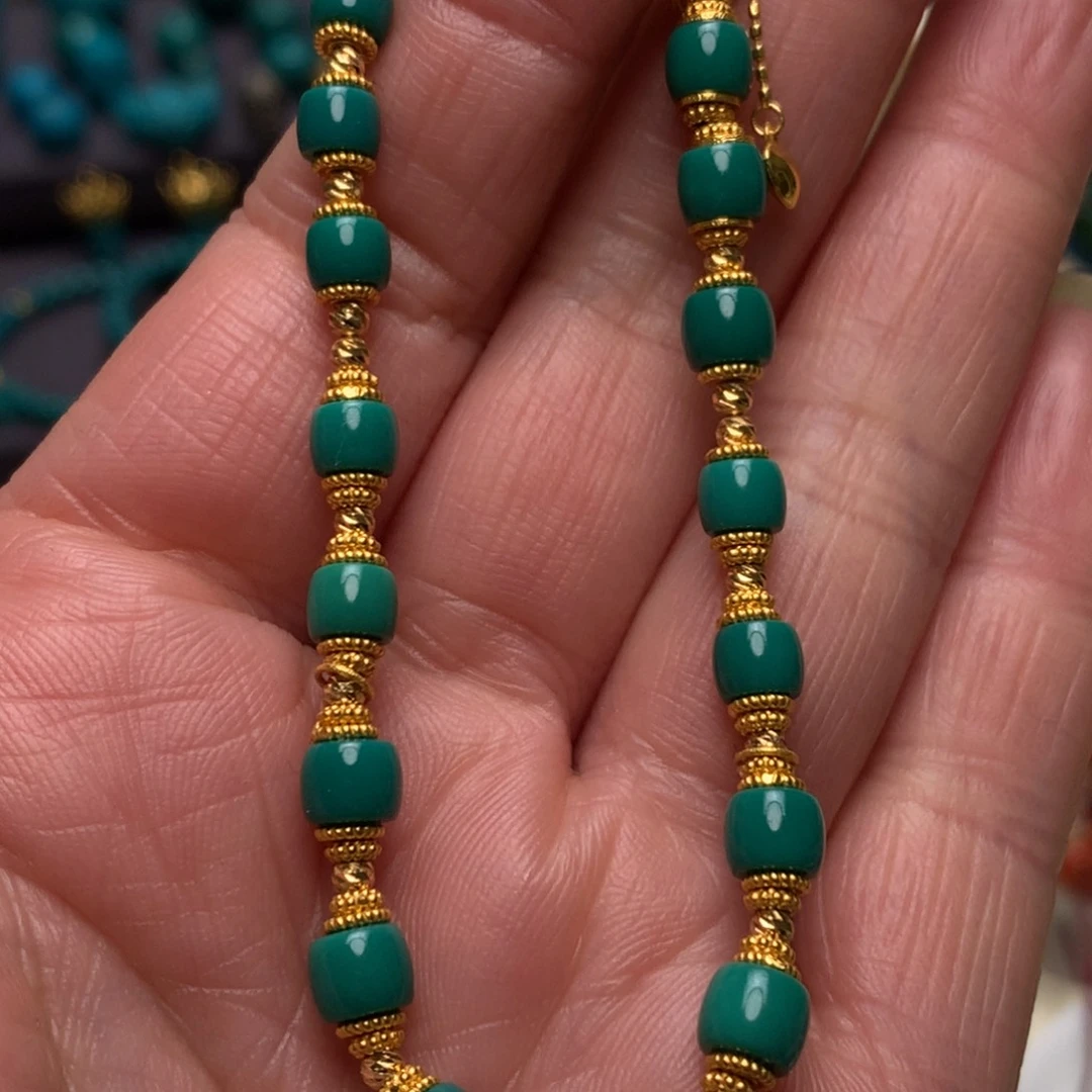 绿松石手串18K金镶嵌