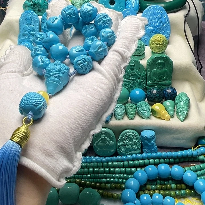 陶瓷十八罗汉高瓷蓝天空蓝