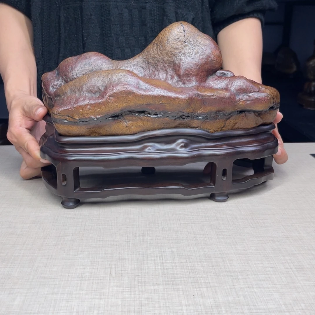 石材广西大化彩玉石配底座