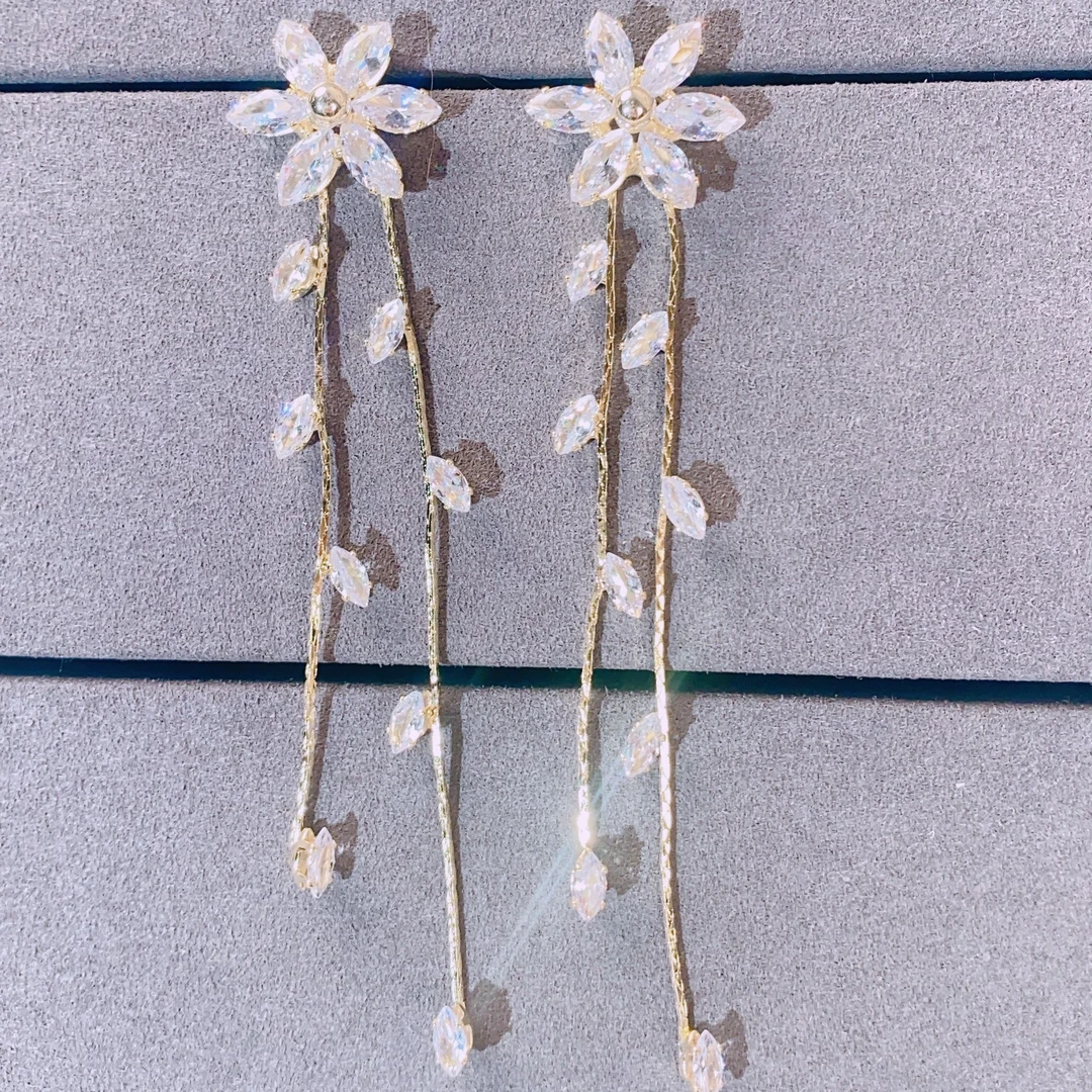 铜合金耳饰 气质轻奢时尚百搭韩版精致清新长款耳钉5701