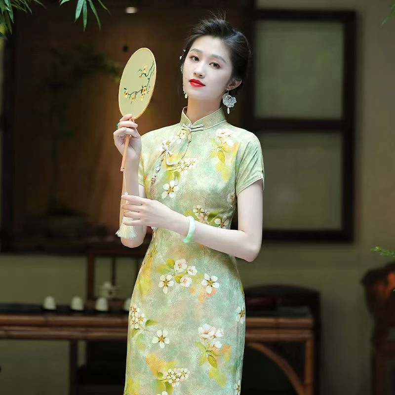 [千蚕云锦]中考送考旗袍女夏高级感气质高端日常改良新款230279