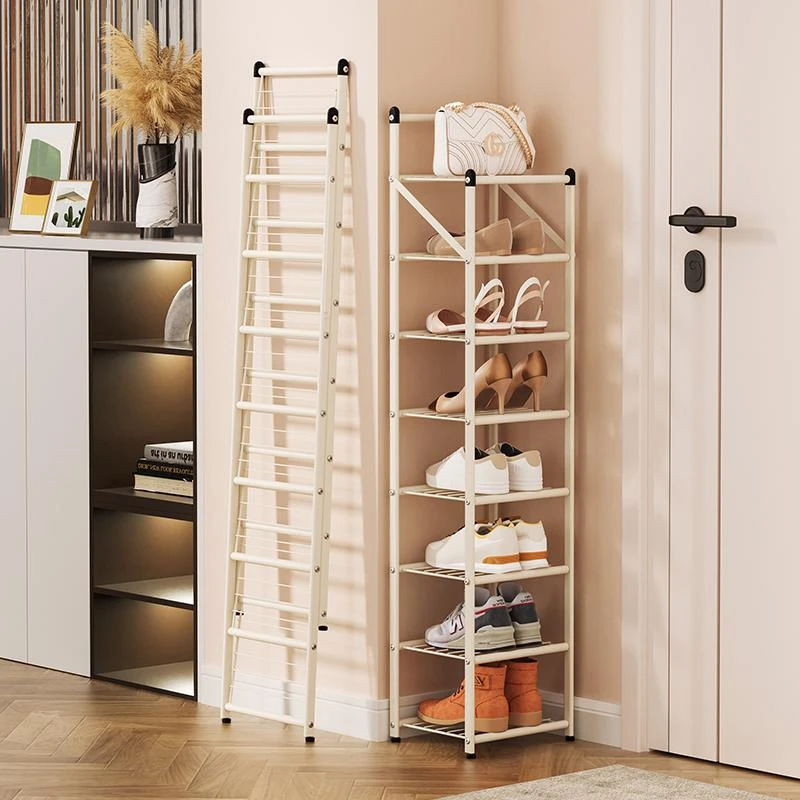 入门折叠小窄鞋架子家用简易门口鞋柜多层鞋子收纳神器省空间铁艺