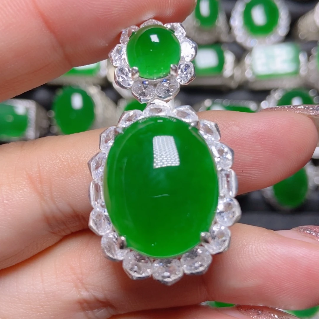 颈饰银S925镶嵌翡翠翡翠