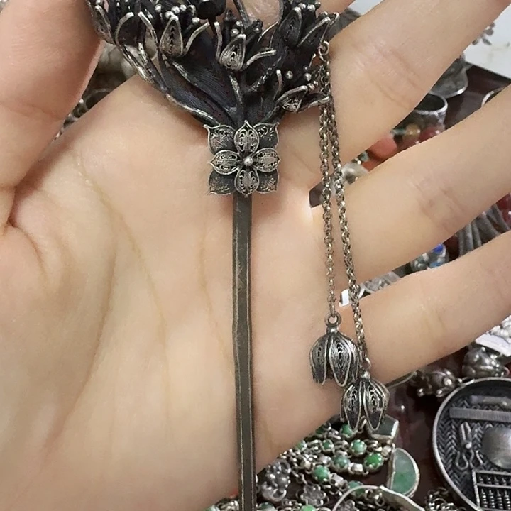 不***心非金属无合金足银发簪