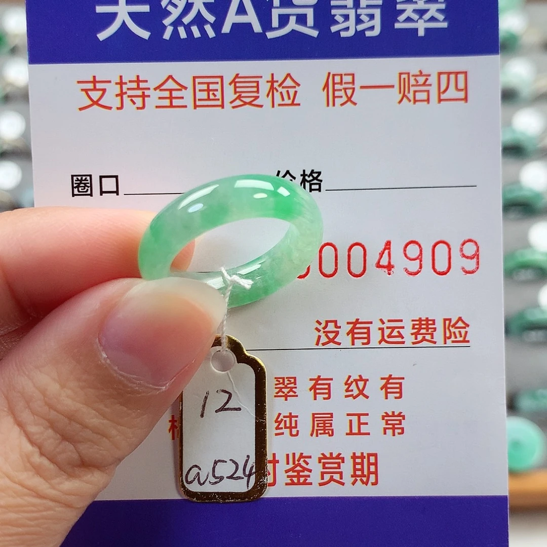 翡翠未镶嵌戒指12号