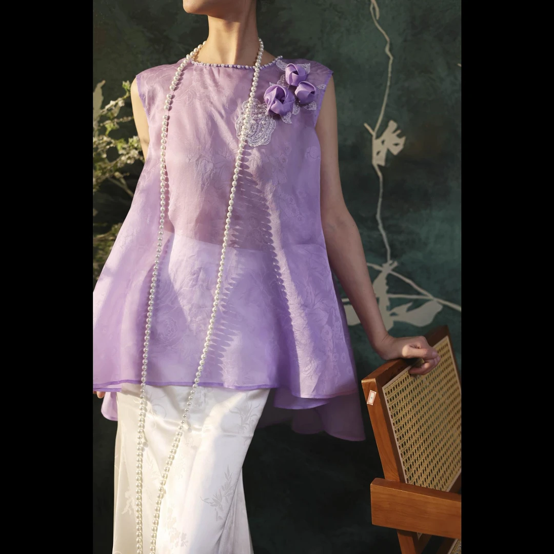 【醒春集】XM轻奢仙气飘逸薄款气质优雅千金高级感百搭性感无袖上衣