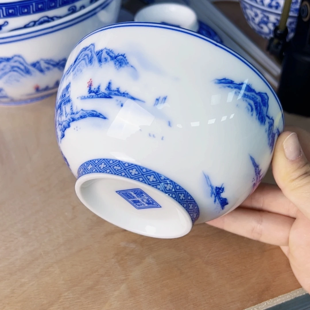 碗咖*鼠6个5寸罗汉山水碗