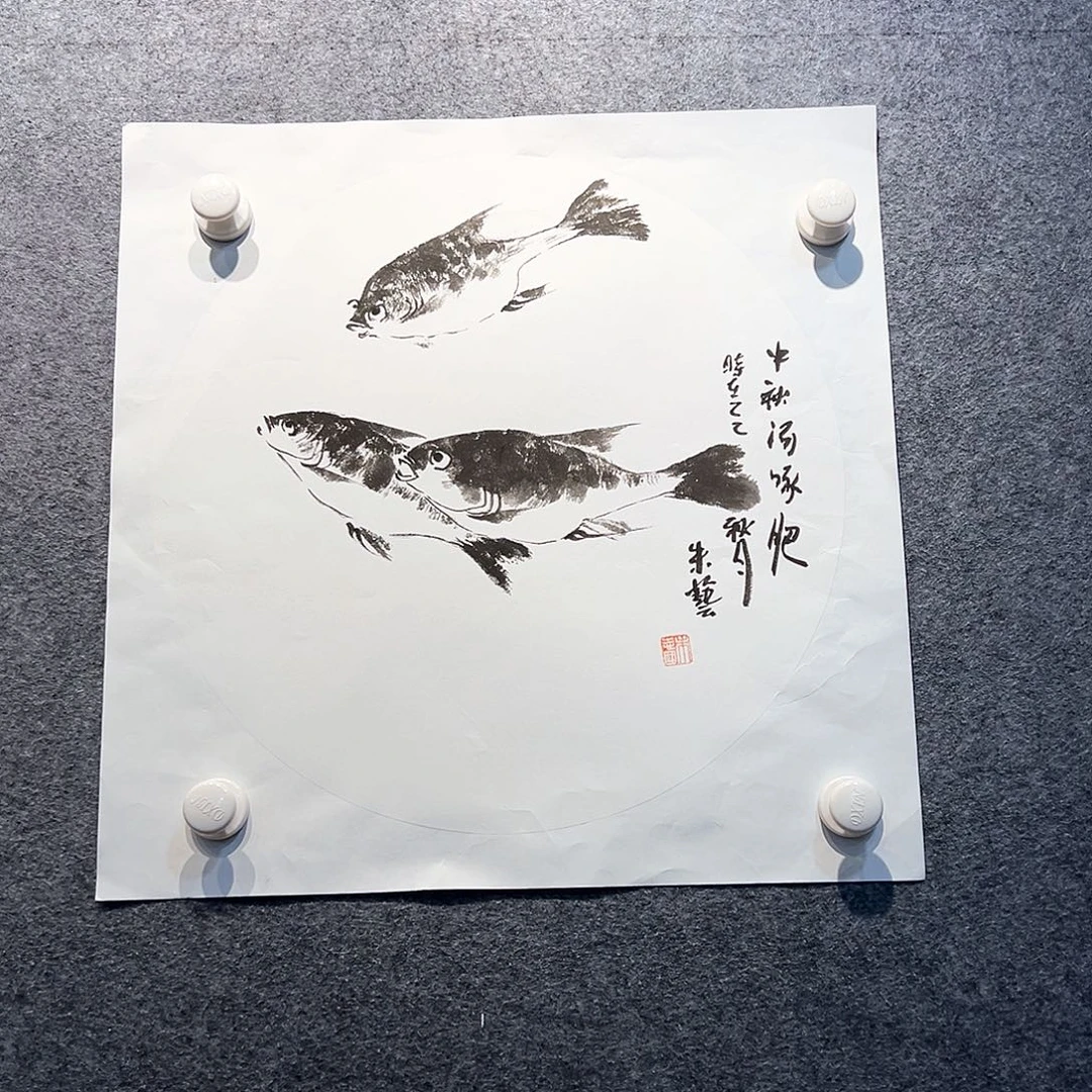 国画纯手绘画心原创