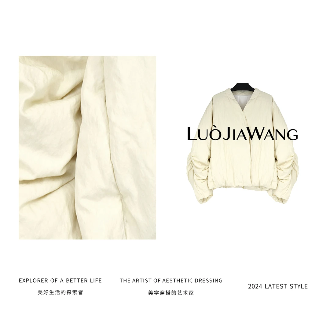 时髦简约质感慵懒白鸭绒羽绒服LUOJIAWANG