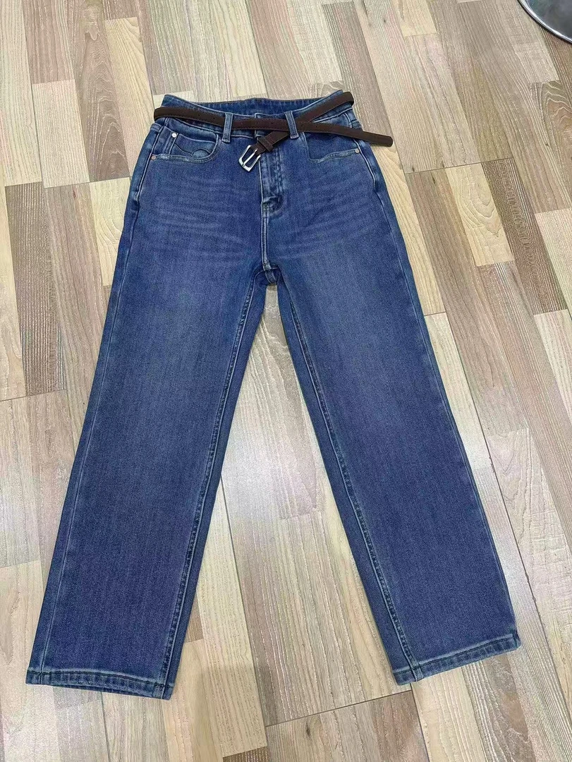 时尚郑州加绒加厚女裤短裤直筒裤裤子牛仔裤高腰长裤