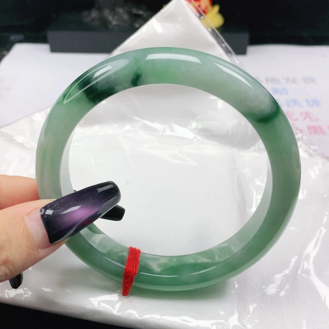 未镶嵌手镯翡翠翡翠63.6飘色飘花正圈