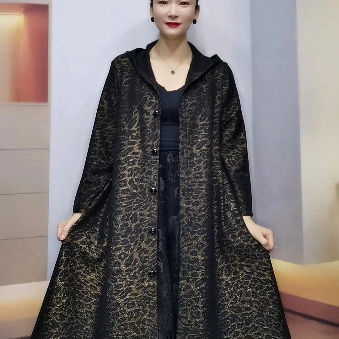 时尚豹纹连帽风衣（清版）