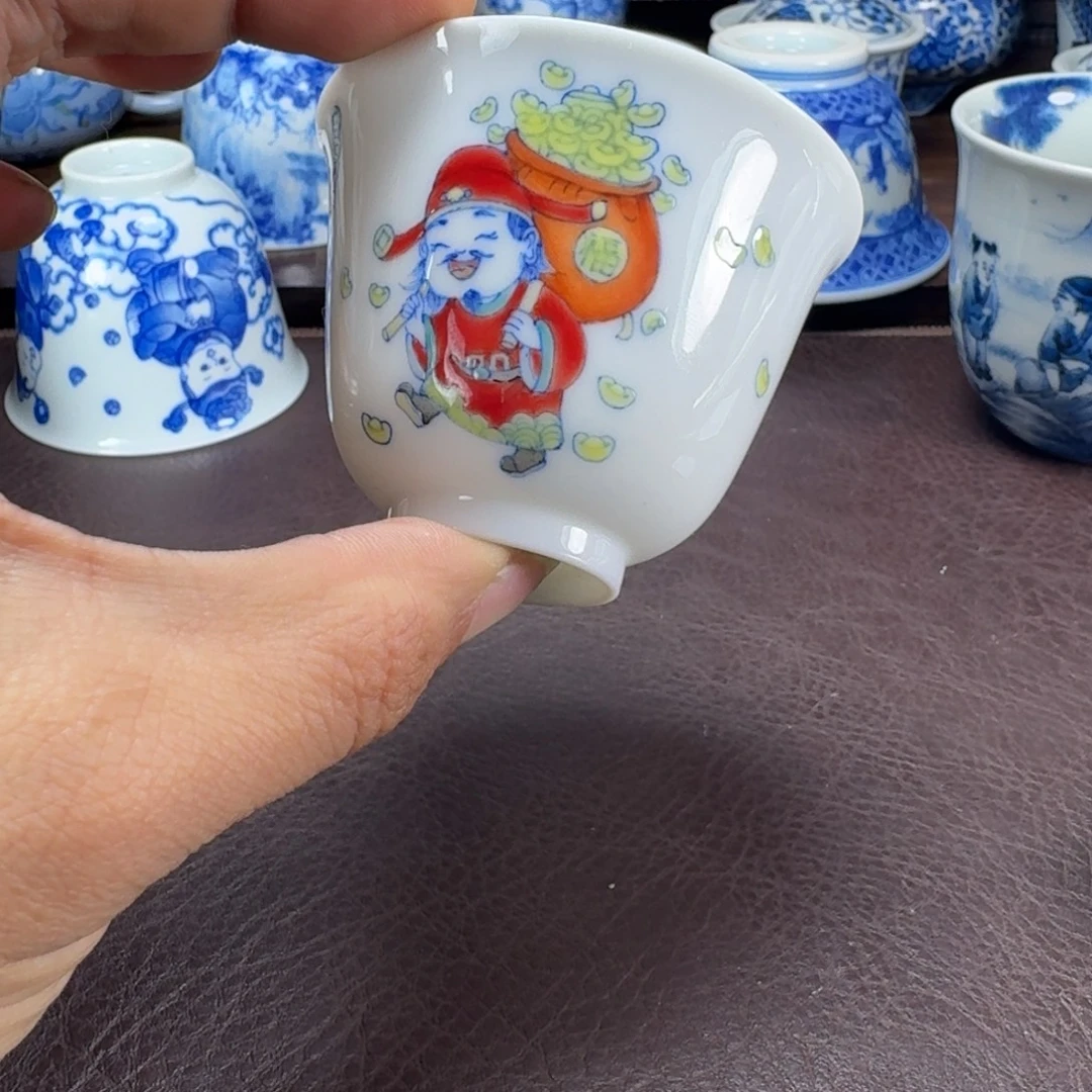 浥***茗瓷片当代景德镇陶瓷手绘茶具