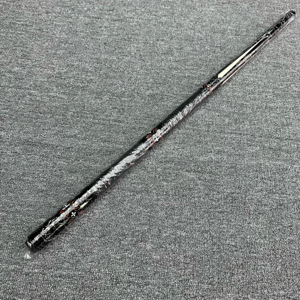 福杆脸谱两段式中式八球九球纯手工制作专业台球杆二分之一分体