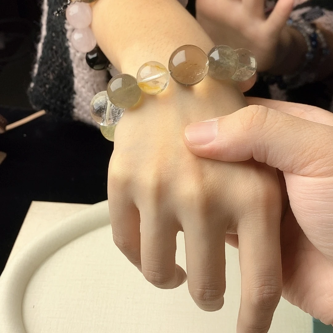 银S925镀金镶嵌手链水晶