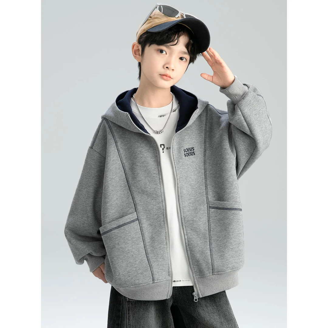 男童春秋款卫衣外套2025新款秋季上衣中大童儿童男孩秋装棒球服潮