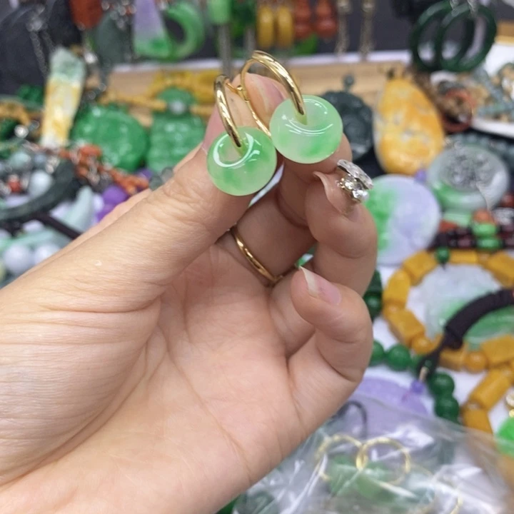 翡翠未镶嵌耳饰耳坠42