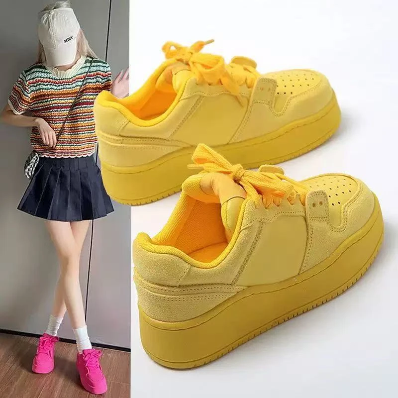 【慧美家】2025新款百搭时尚增高厚底板鞋