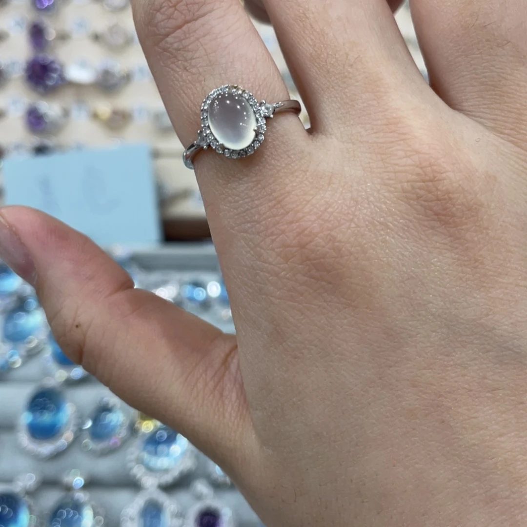 蛇纹石玉戒指吊坠项链银S925镶嵌三***泼